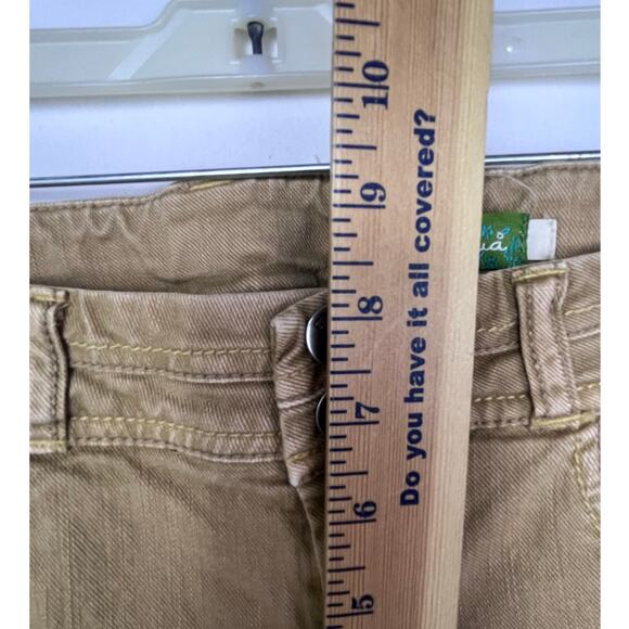 Ett Taia by Anthropologie Womens 28 Khaki Bermuda Cuff Raw Hemmed Short - Picture 5 of 7